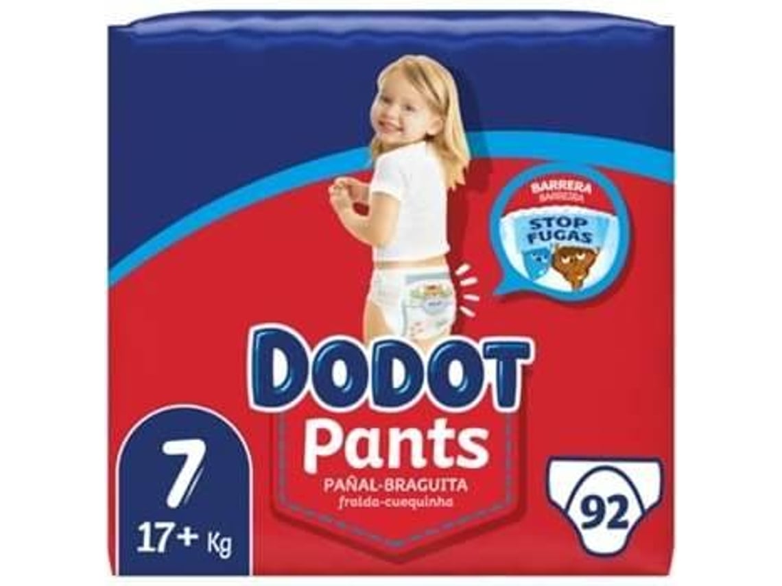 Pañales Calzoncillos DODOT Pants (T7 - 17kg+ - 92 Unidades - Pack 4x23  Unidades)
