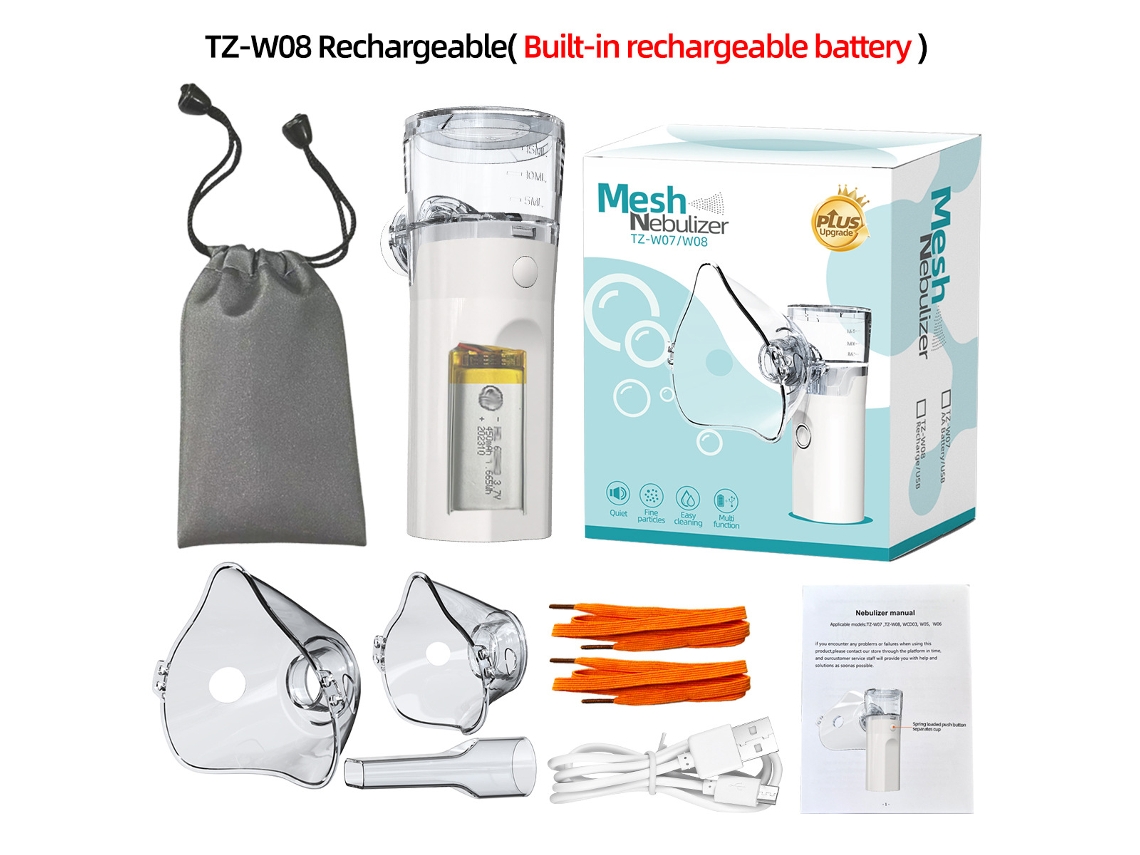 Nebulizador portátil YANYXR, recargable por USB, con bolsa de almacenamiento, silencioso.