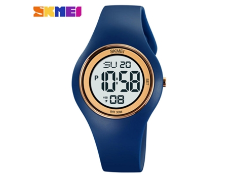 Relojes deportivos para mujer Calendario Semana Pantalla Reloj digital LED resistente al agua-Azul oscuro LUUCOZK