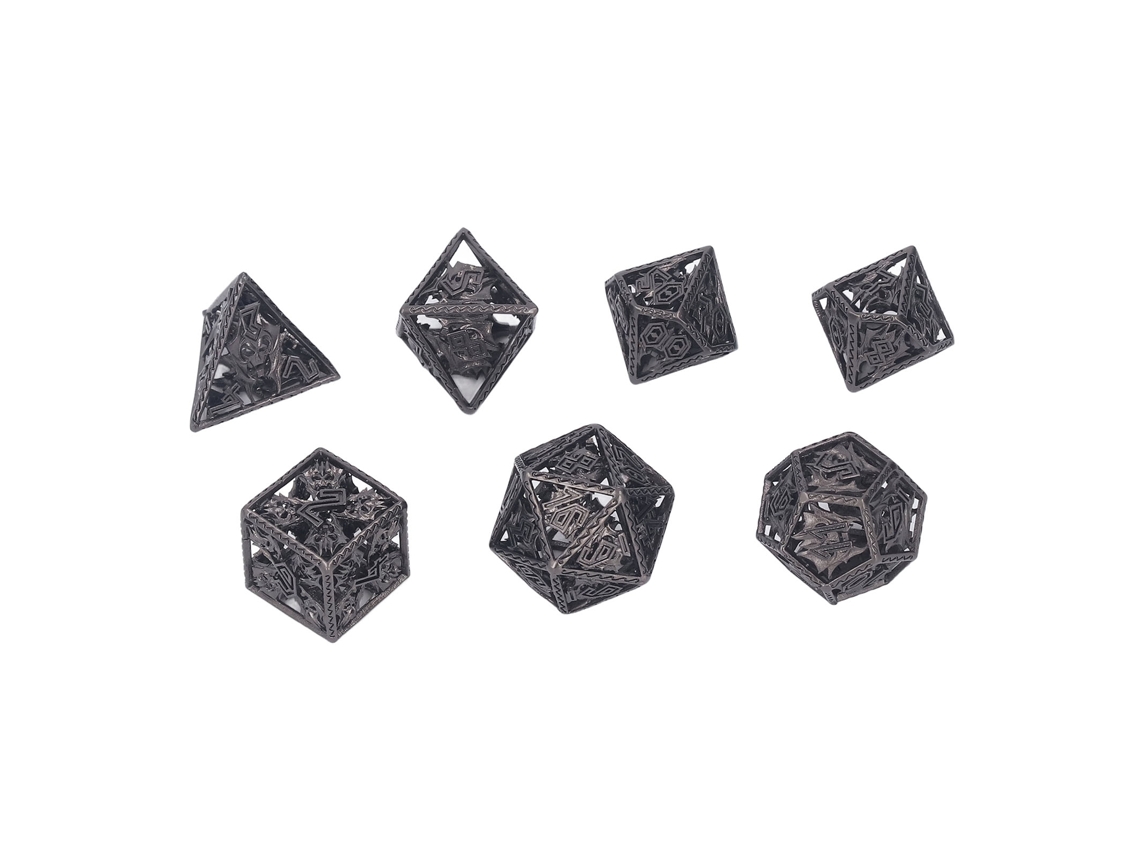 2026-set De 7 Dados Poliedros Huecos De Cobre Para Juegos De Mesa Y Rol Fiesta Navideña Adultos
