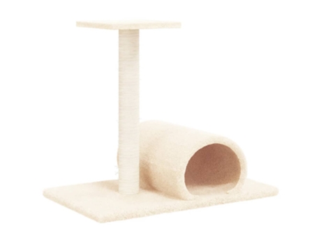 Poste Rascador Para VIDAXL Gatos Con Túnel Crema 60x34,5x50 cm