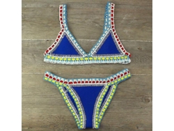 2026-traje De Baño Crochet Para Mujer Sexy Biquini Brasileño Sin Aro Talle Bajo 2023 Ropa De Playa