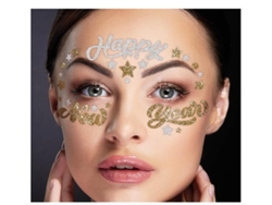 Joyas Faciales Adhesivas Happy New Year brillantes