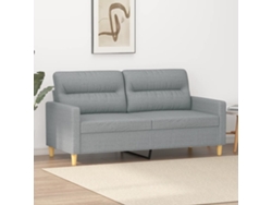 Sofá De 2 Plazas De Tela Gris Claro 140 Cm