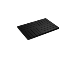 Relaxdays Alfombra Baño De Bambú, 61x40cm, Ducha, Sauna, Antideslizante, Para Interior Y Exterior, Negro