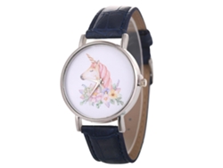 Reloj De Pulsera De Aleación Con Dial Redondo De Cuarzo Para Parejas Azul Real