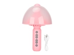 Micrófono De Karaoke Inalámbrico Bluetooth Com Luz Noturna Portátil Para Festa Ktv Casa Férias Rosa