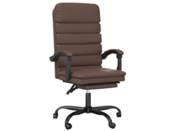 Sillón de oficina reclinable con masaje exclusivo de Maison en piel sintética marrón