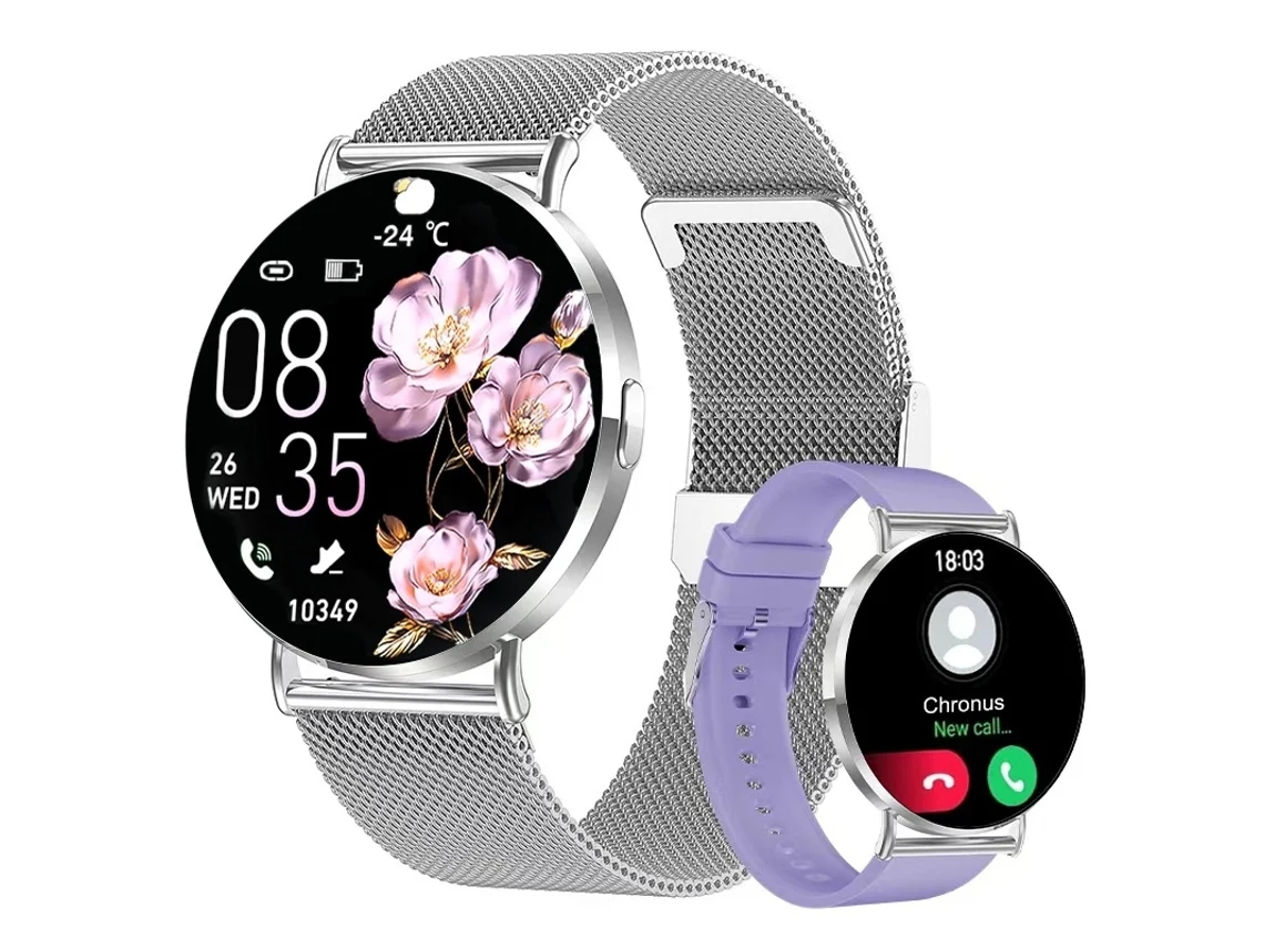 Reloj inteligente QS05 con pantalla AMOLED ultraclara de 1,32 pulgadas, monitor de actividad física con SpO2/frecuencia cardíaca/monitorización.