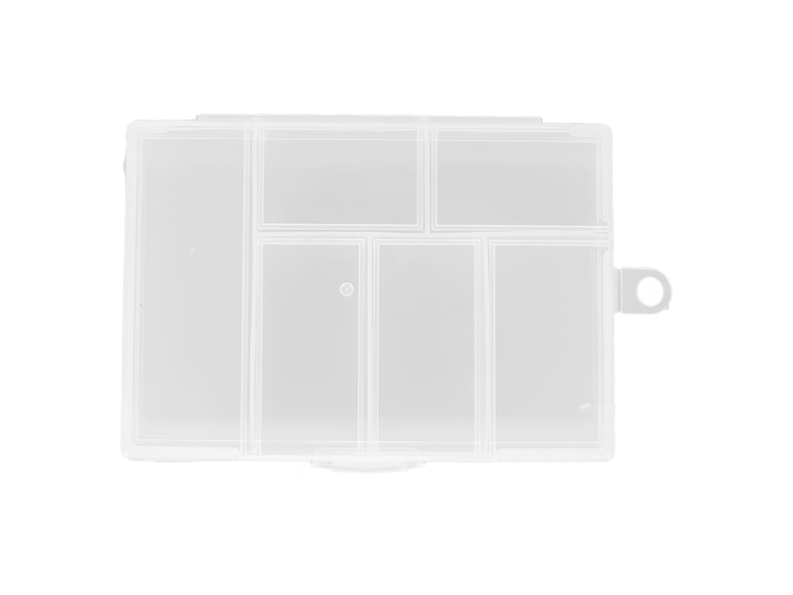 Caja Organizadora Transparente Con 6 Compartimentos Para Joyas Y Materiales Para Manualidades.