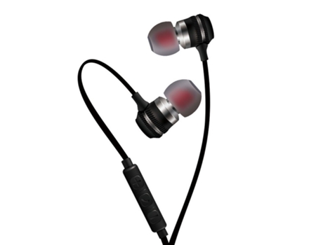 Auriculares Estéreo controlado por cable de absorción magnética de metal negro plateado