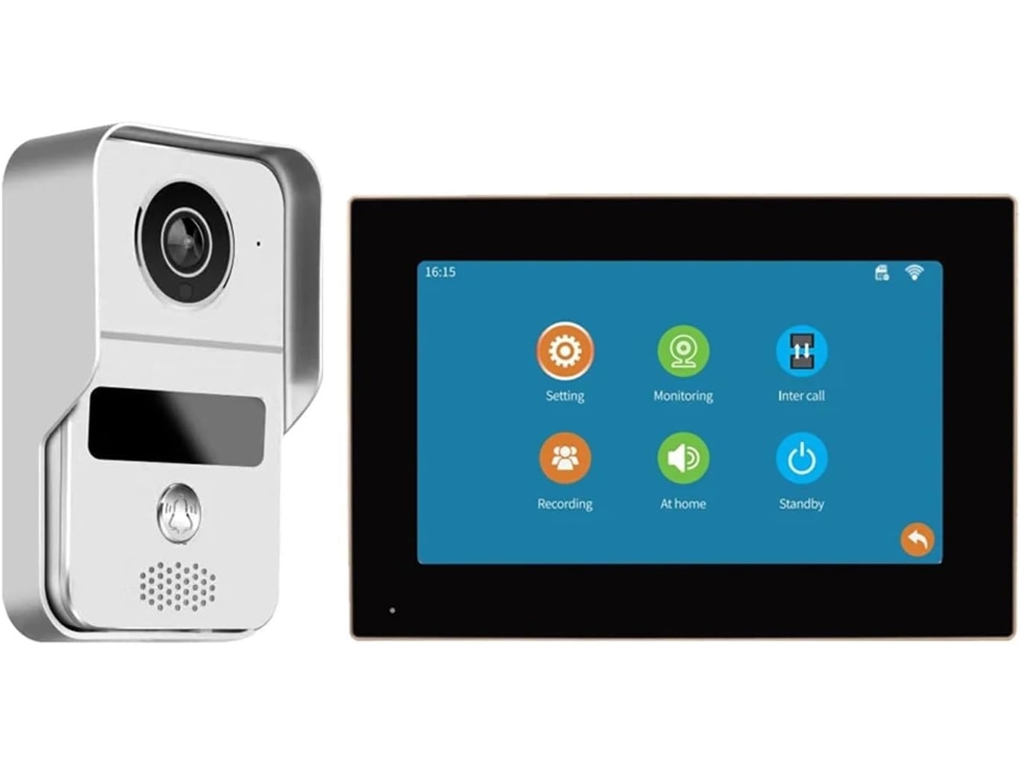 Videoportero Wifi 1080p, Pantalla De 7 Pulgadas, Aplicación Para Hogar Inteligente, Timbre Con Video