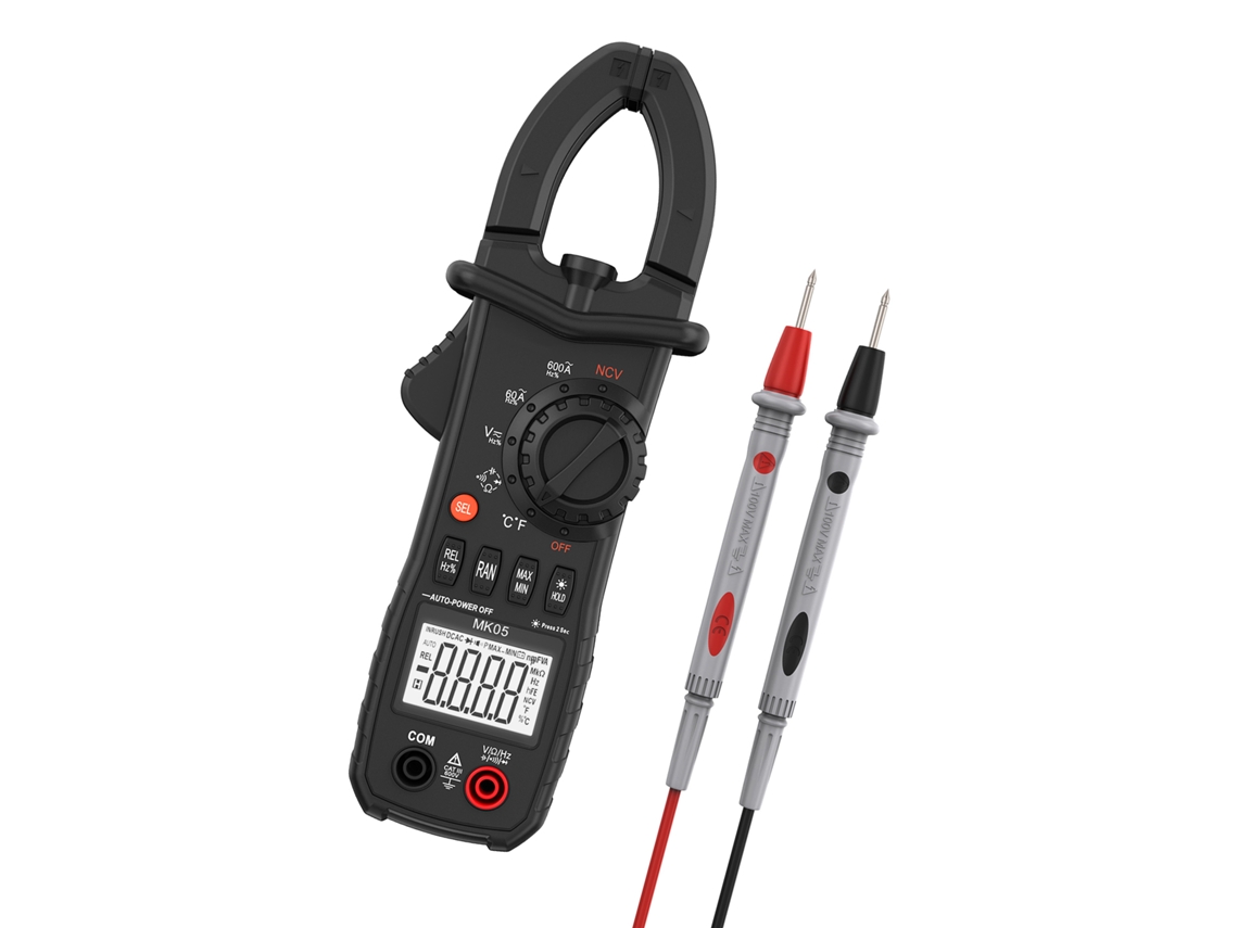Multímetro Digital De Pinza De 6000 Cuentas, Rango Automático, Verdadero Rms Con Ncv, Probador Lcd, Medición De Ca/cc, Capacitancia, Resistencia Y Temperatura.