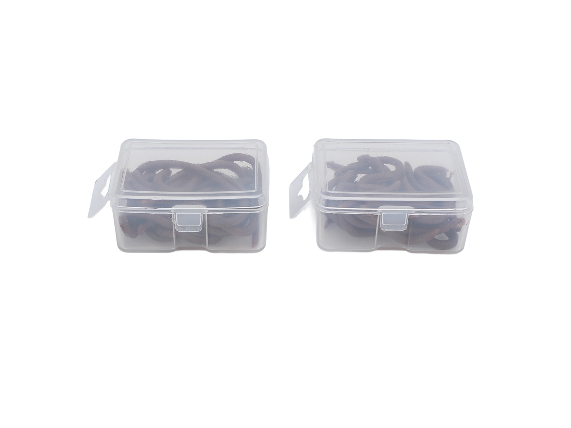 Gusanos artificiales para cebo, de silicona, con aroma a pescado, 2 cajas
