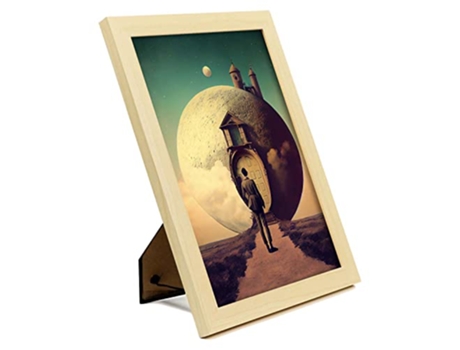 NACNIC Poster Hogar Lunar En Estilo Surrealismo Cinematográfico Ilustraciones Y Grabados De Historieta Abstracta Y Artística A4 Marcos Madera