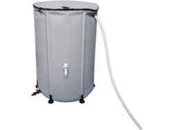 Colector de agua flexible de PVC 250 L Gris Hábitat y Jardín
