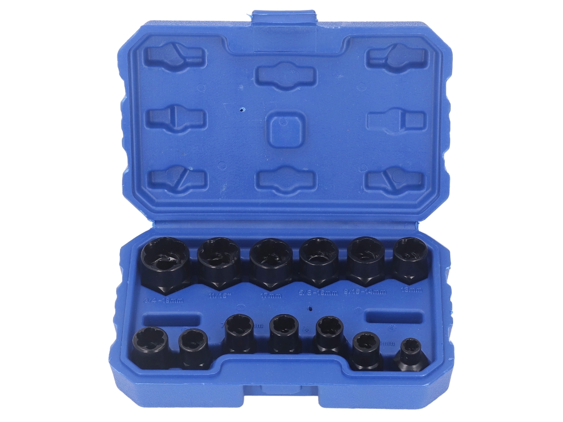 Juego De 13 Extractores De Tuercas Y Tornillos, Acero Cromo-molibdeno, Herramienta Profesional.