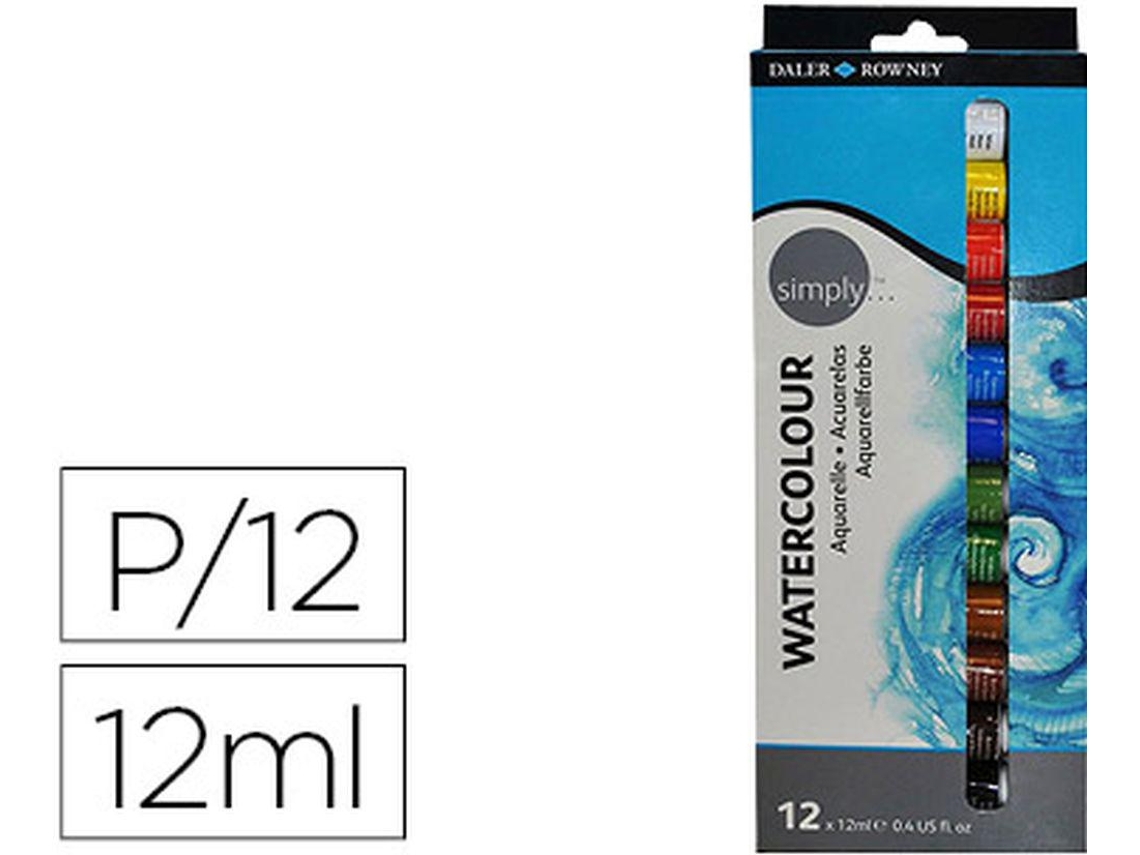 Acuarela DALER ROWNEY Simply Caja de 12 Colores Surtidos Tubo 12 Ml