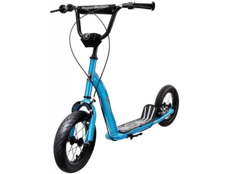 Patinete para niños y jóvenes - Frenos de dos manos - Ruedas hinchables de 30 cm - Estructura de acero robusta - 50 KG MAX Azul HYPERMOTION