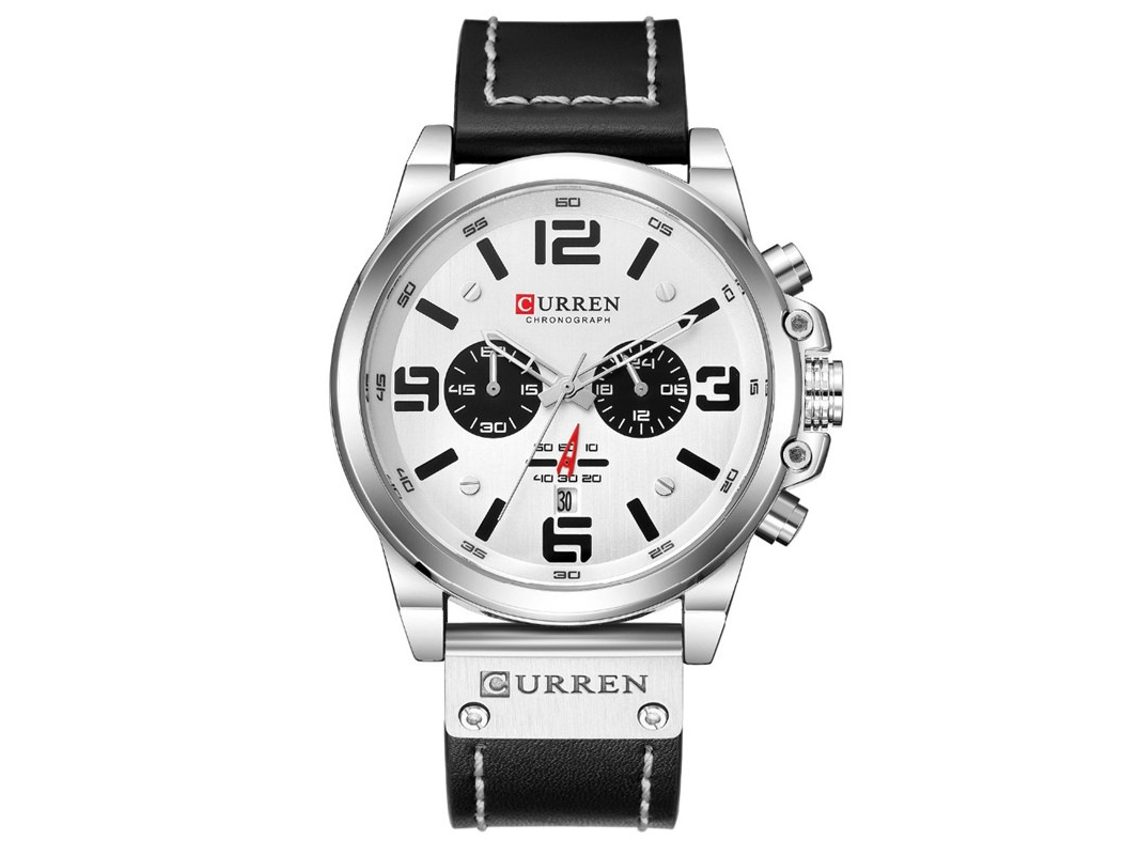 Reloj Multifuncional De Cuarzo Para Hombre Con Correa De Cuero, Elegante Reloj Deportivo Informal.