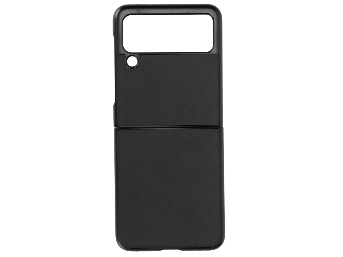 Capa De Couro Para Samsung Galaxy Z Flip 3 Protetora Anti Impacto Anti Arranhões Preta