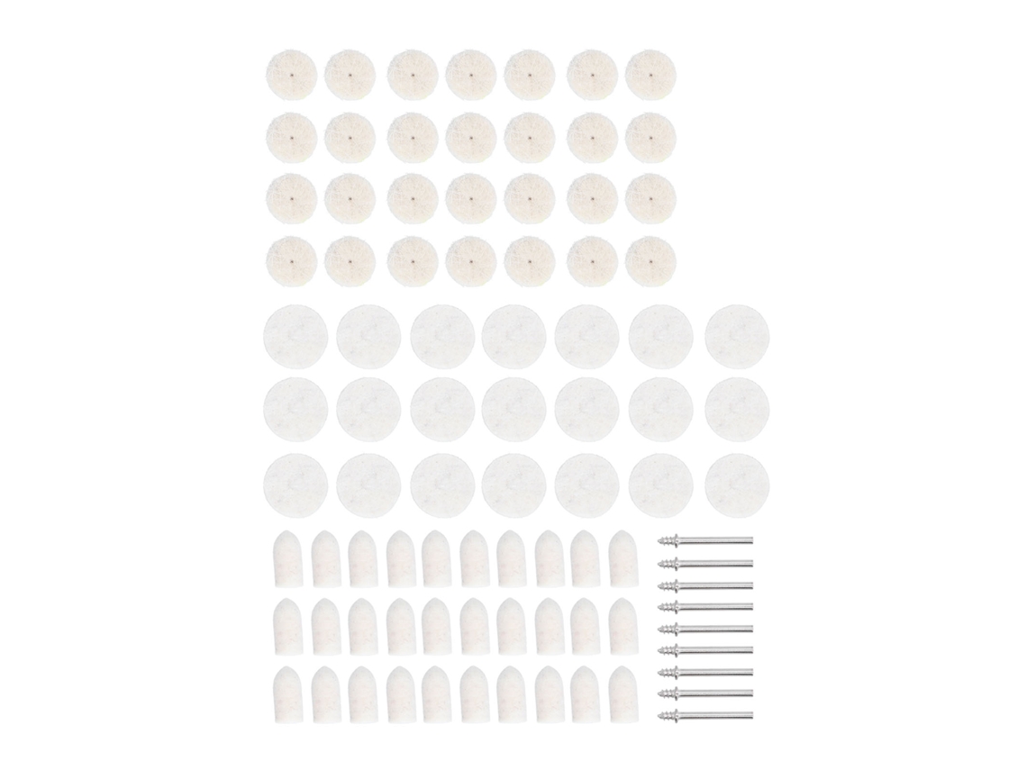 Kit De Polimento Com 88 Peças Roda De Lã E Feltro Para Ferramentas Rotativas E Parafusadeiras