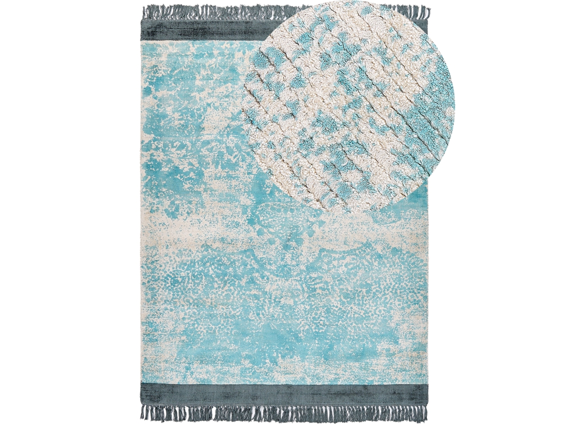 Alfombra de pelo corto BELIANI Akarsu de Viscosa Azul 160x230