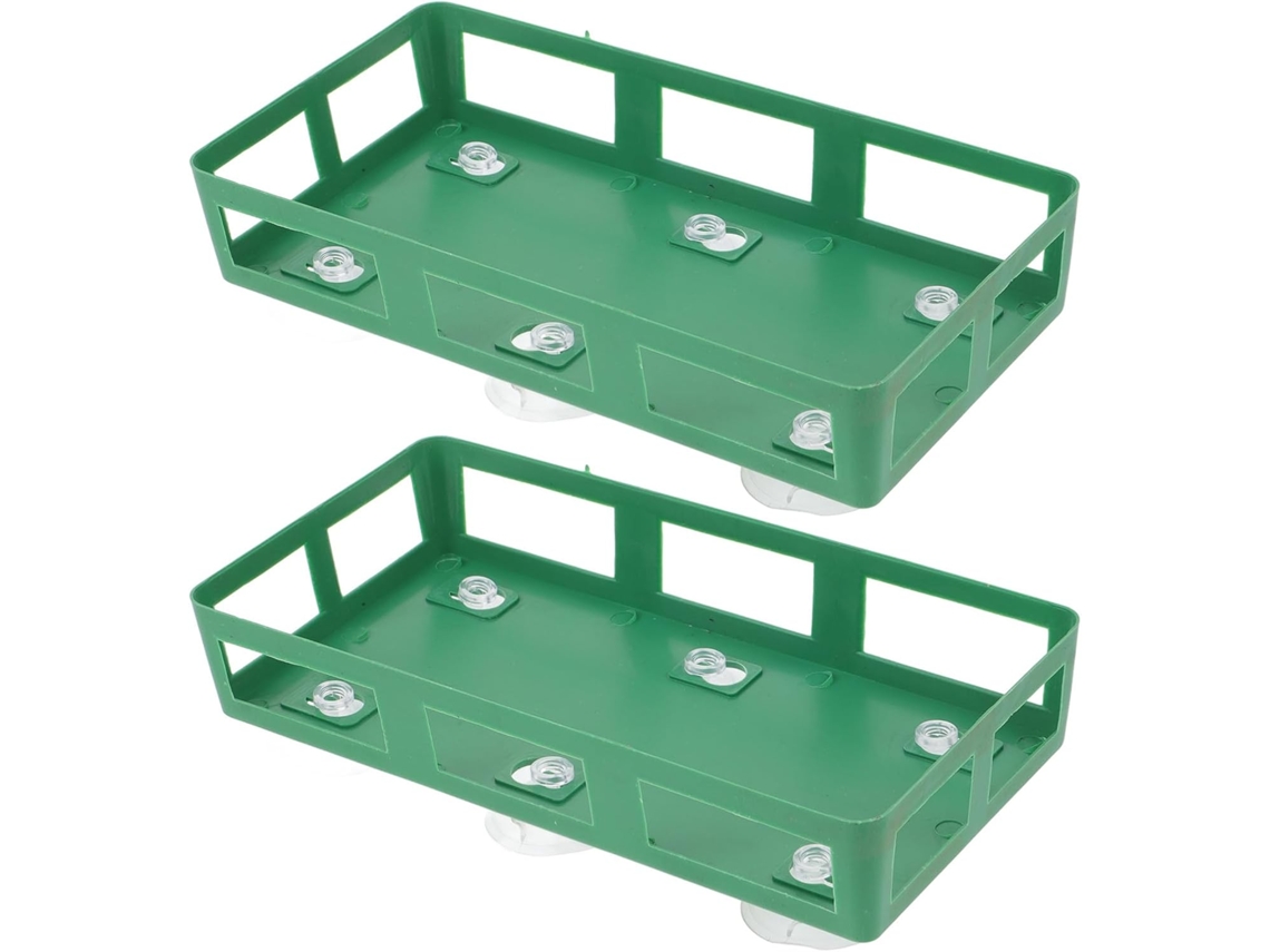 Juego De 2 Bandejas Verdes Con Ventosas Para Flores
