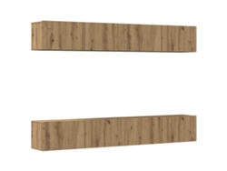 Maison Exclusive - Conjunto De 4 Piezas De Muebles Para Tv De Pared, Roble Artesanal, 100x30x30 Cm
