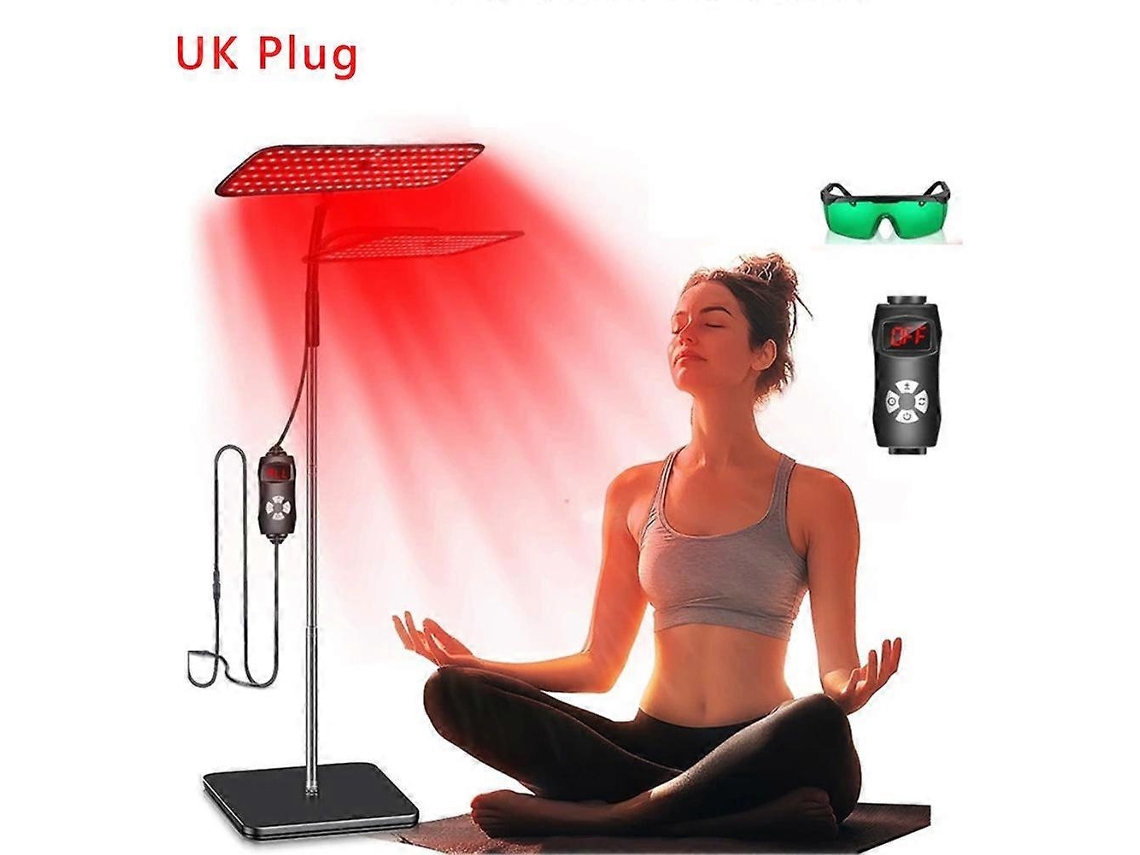 Lámpara terapéutica LED roja con soporte para el cuidado facial y el alivio del dolor muscular.