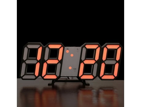 ELKUAIE Reloj despertador digital LED 3D Mesa Reloj despertador de pared Reloj digital multifuncional moderno con función de repetición de brillo a...