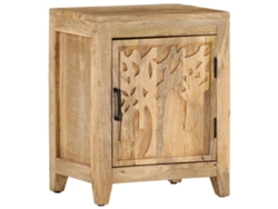 Mesita de Noche 40X30X50 Cm Madera de Mango Maciza
