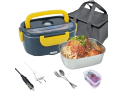Lonchera Eléctrica Portátil 1,5L para Coche y Casa con Recipiente, Tenedor y Cucharita - Calentador de Comida NEVEANCE