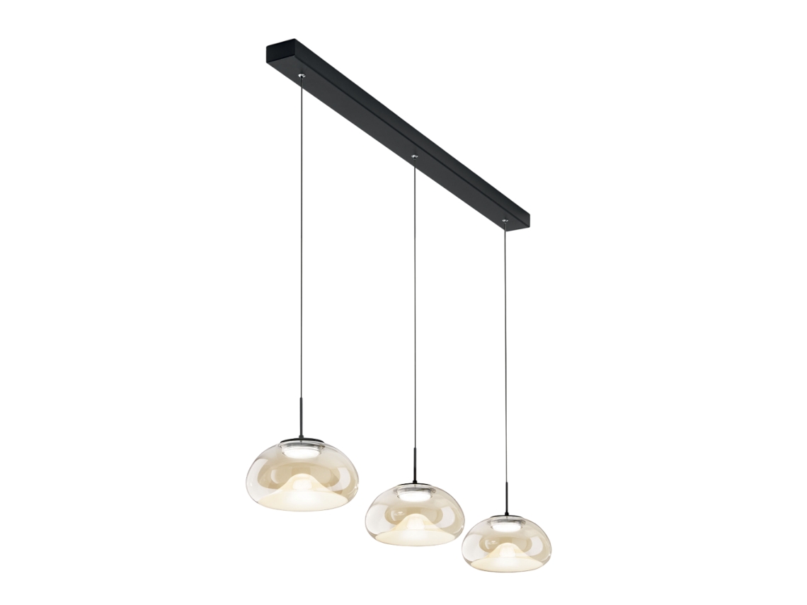 Lámpara colgante Brena Fabas Luce 3, regulable, 30 W, LED, diseño lineal, color coñac