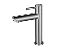Grifo de baño clásico, monomando para lavabo/fregadero, acero inoxidable cepillado. Mdug