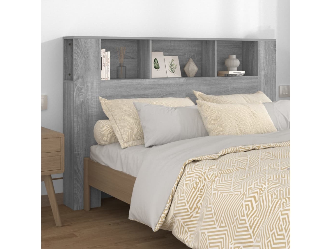 Mueble Cabecero De Cama | Panel De Cabecero Gris Sonoma 160x18,5x104,5 Cm