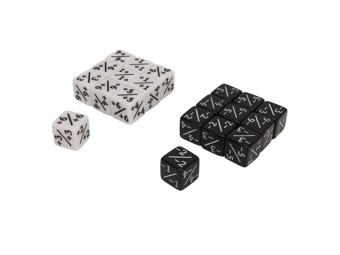 20 Fichas De Dados De 15,3 Mm Con Marcadores Positivos Y Negativos Para Juegos De Mesa Y Matemáticas.