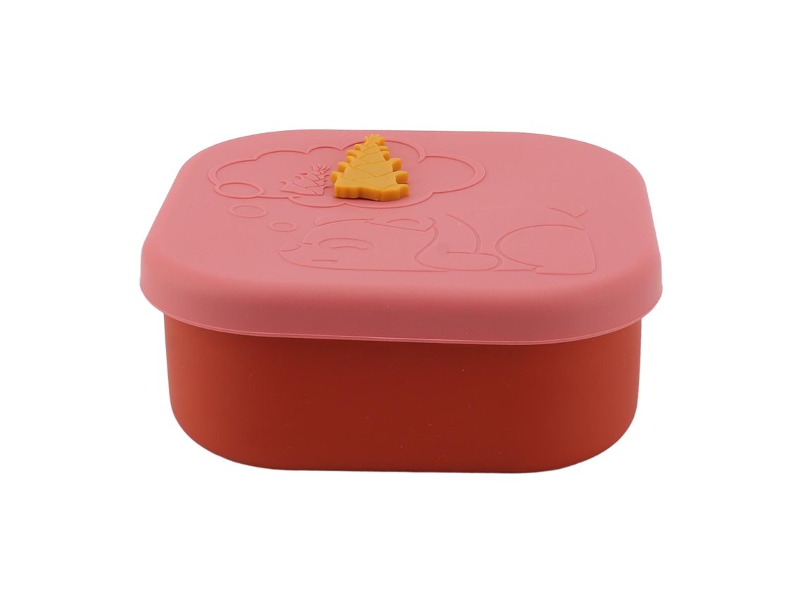 Bandeja De Almuerzo De Silicona Hermética Y Antihuella Para Almacenamiento De Comida Portátil Para Oficina Y Exterior Rosa