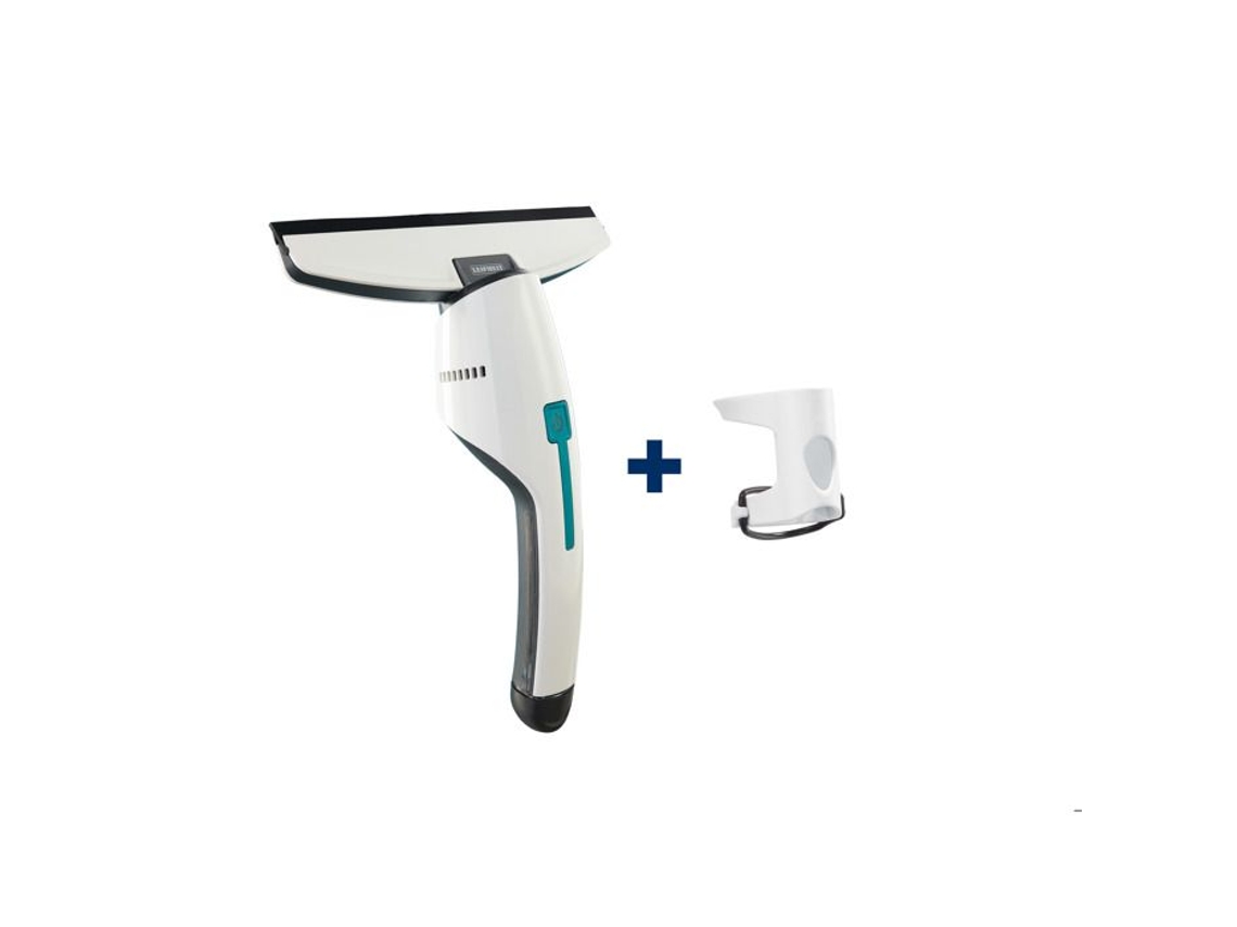 Aspiradora de ventanas y baños Leifheit Nemo 51042, limpiacristales eléctrico con carcasa impermeable y adaptador de clic, color blanco
