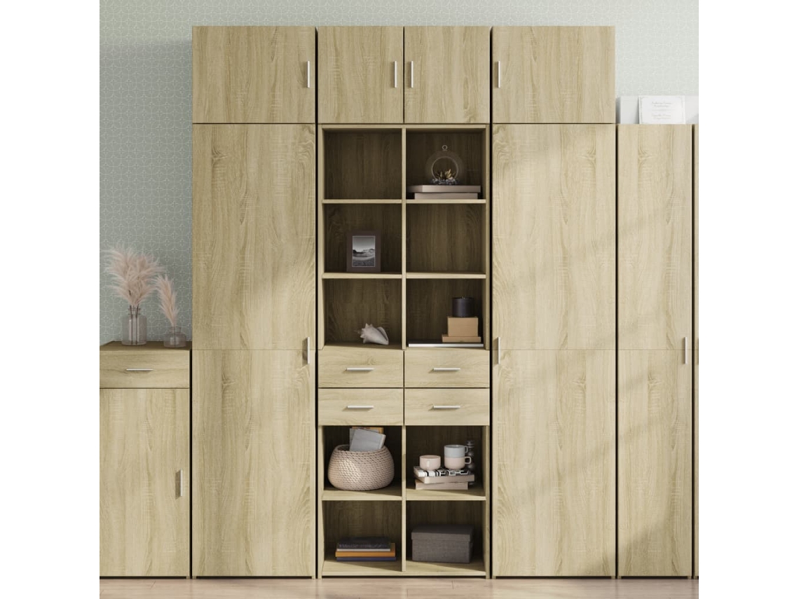 Aparador Alto Madera De Ingeniería Roble Sonoma 70x42,5x185 Cm