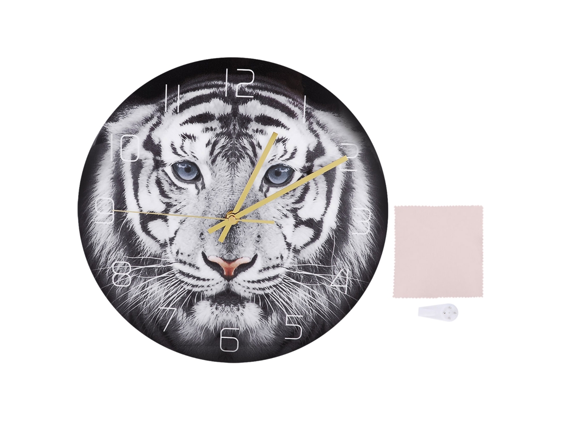 2026-reloj De Pared Redondo De Acrílico Con Patrón De Tigre Decoración Para Oficina Hogar Sala