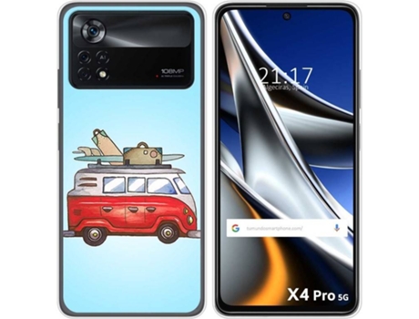Carcasa para Xiaomi Poco X4 Pro 5G TUMUNDOSMARTPHONE Dibujos Furgoneta Multicolor