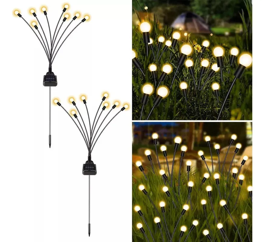 2 luces de luciérnaga impermeables nuevas con 8 LED, vayotoy