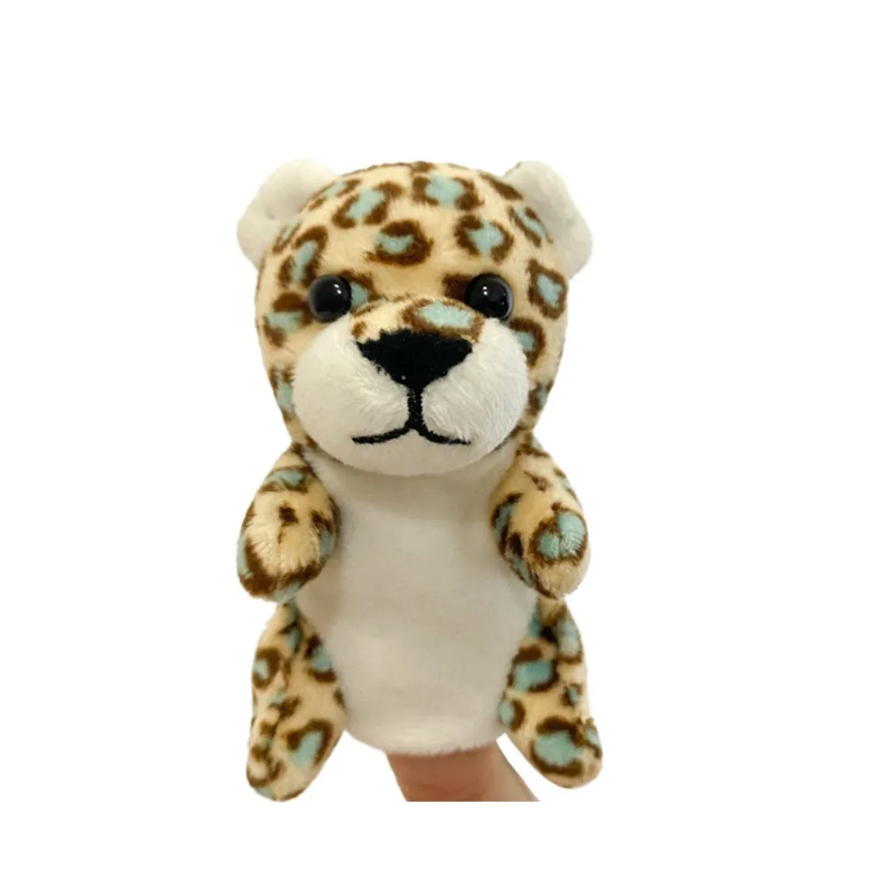 Serie de peluches MDUG para contar cuentos con títeres de dedo para juegos de rol (leopardo)