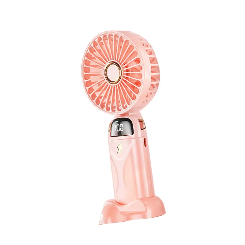 Ventilador Portátil De Mano (rosa), Recargable Por Usb, 5 Velocidades.
