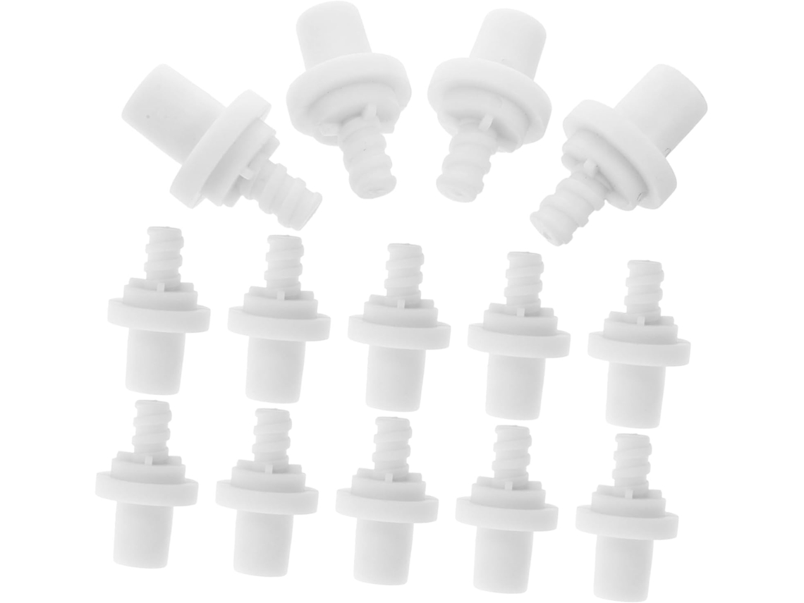 Conector espiral autoblocante para mango de escobilla de baño en PP blanco, 15 mm x 16 mm, accesorios de limpieza de inodoro Slowmoose.