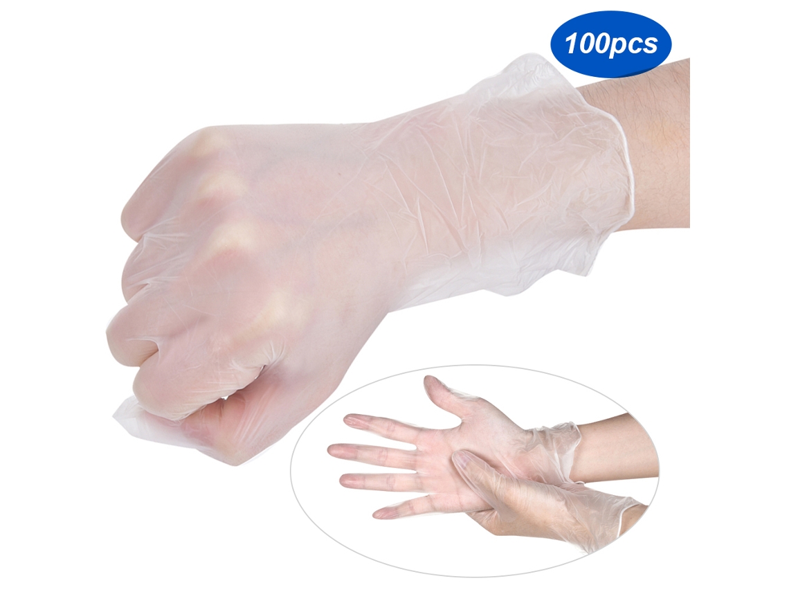 Guantes desechables transparentes de PVC Baok-50 pares/caja, seguros, de un solo uso, para uso laboral diario, talla XL