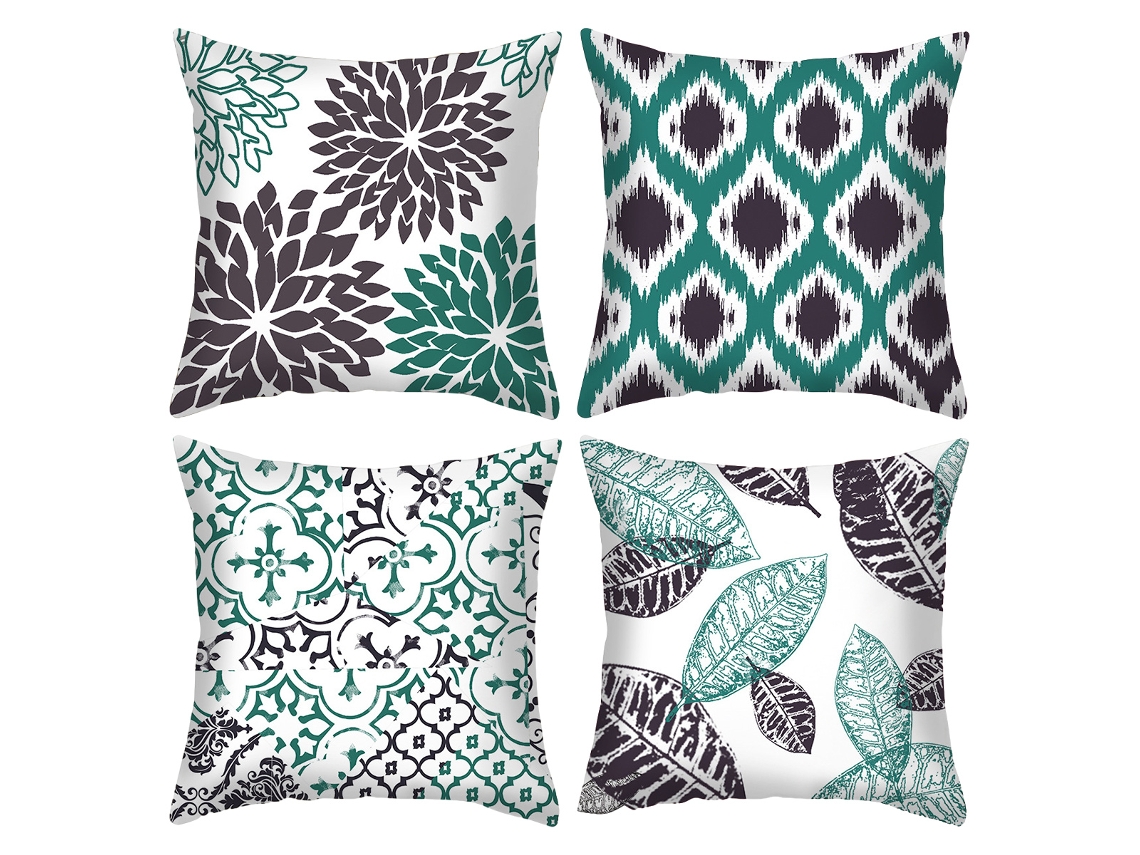 Juego De 4 Fundas De Almohada Decorativas Estilo Espejo Fantasma