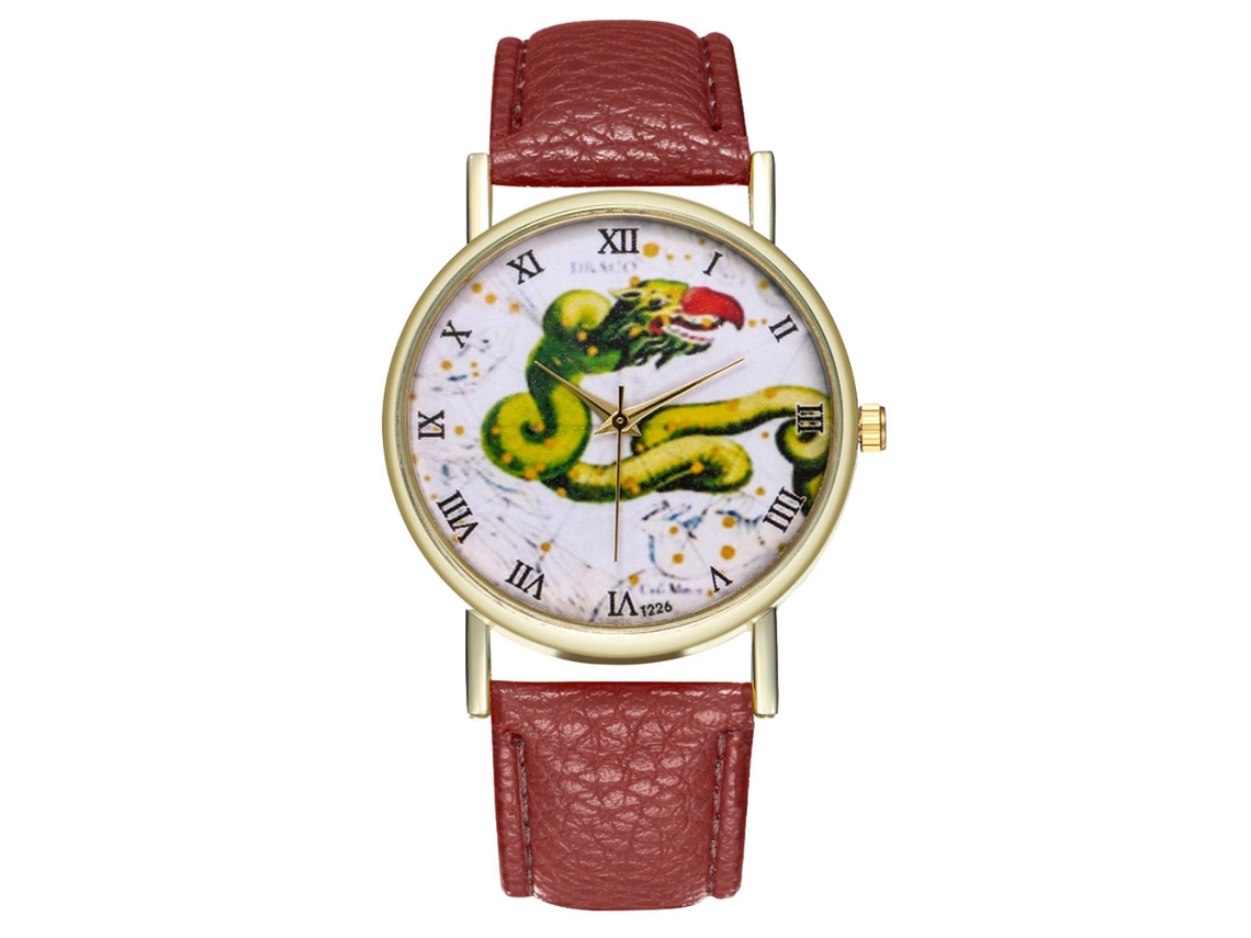 Reloj De Pulsera Analógico De Cuarzo Con Dial Redondo Moda Marrón