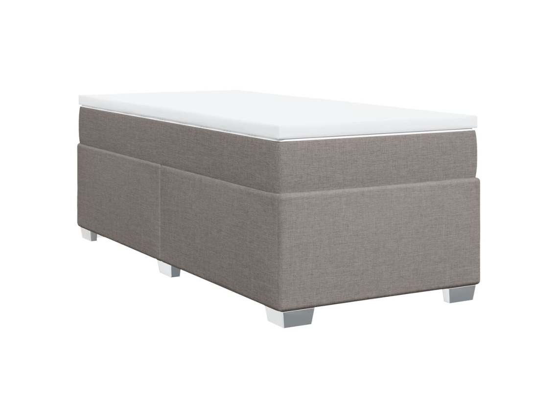 Maison Exclusive - Cama Box Spring Con Colchón Tela Gris Taupe 90x190 Cm